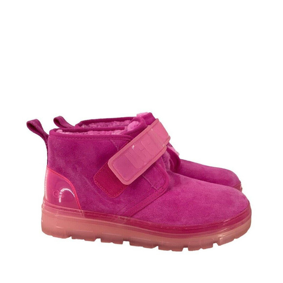 UGG Neumel Suede Chukka Boots Clear Soles Hot Pink Barbie Core Womens Size 11 - Picture 2 of 15